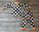 BLP0207 Pumpkin Cactus Plaid Boy's Pajamas Set