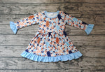 GLD0280 Fashion Blue Leopard Girl's Dress