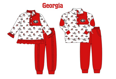 MOQ 8 Pcs Each Style Custom Style University team Georgia Matching Kids Clothing