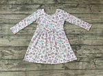 GLD0295 Halloween Rainbow Ghost Purple Girl's Dress