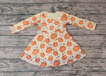 GLD0271 Boutique Pumpkin Sequins Girl's Dress