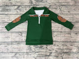 BT0280 Hunting Mallard Green Zipper Pullover Boy's Shirt Top