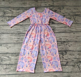 LR0382 Purple Pumpkin Flower Girl's Jumpsuit