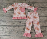 GLP0548 Christmas Gingerbread Pink Plaid Girl's Pajamas Set