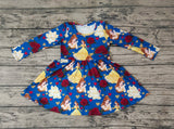 GLD0228 Take as old as time Princess Blue Girl's Dress