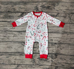 LR0506 Christmas Candy Cane Red Baby Zip Sleeper