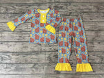 GLP0670 Cow Sunflower Girl's Pajamas Set