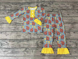 GLP0670 Cow Sunflower Girl's Pajamas Set