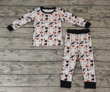 BLP0276 Halloween Pumpkin Ghost Boy's Pajamas Set