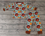 BLP0287 Turkey Pumpkin Brown Boy's Pajamas Set