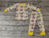 BLP0283 Truck Stripe Yellow Boy's Pajamas Set