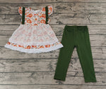 GSPO0810 Pumpkin Tulle Green Girl's Set