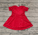 GSD0446 Red Sequins Girl's Dress