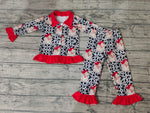 GLP0458 Christmas Santa Red Girl's Pajamas