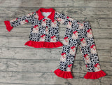 GLP0458 Christmas Santa Red Girl's Pajamas