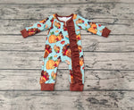LR0580 Thanksgiving Day Turkey Baby Zip Sleeper