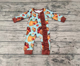 LR0580 Thanksgiving Day Turkey Baby Zip Sleeper
