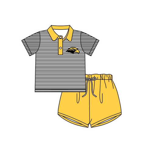 MOQ 8 pcs Custom Style Print University teams eagle Boy Set