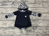 LR0594 Leopard Black Bubble Romper