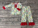 GLP0725 Christmas Trees Girl Pajamas Set