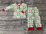 BLP0312 Christmas Trees Boy Pajamas Set