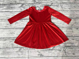 GLD0335 Red Velvet Girl's Dress