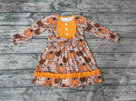 GLD0343 All the fall vibes Pumpkin Girl's Dress