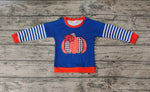 BT0243 Pumpkin Blue Stripe Girl Boy Shirt Top