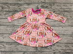 GLD0326 Football Pink Flower Girl's Dress