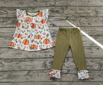 GSPO0837 Fall pumpkin Green Girl's Set