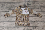 BT0332 Hunting Mallard Camo Zipper Pullover Boy Shirt Top