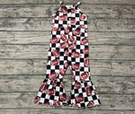 SR0445 Football Plaid Girl's Jumpsuit