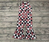 SR0445 Football Plaid Girl's Jumpsuit