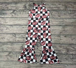 SR0445 Football Plaid Girl's Jumpsuit