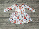 GLD0367 Christmas Snowman Girl's Dress