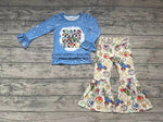 GLP0584 Cartoon Blue Girl's set