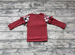 GT0300 Football Brown Ruffle Kids Girls Shirt Top