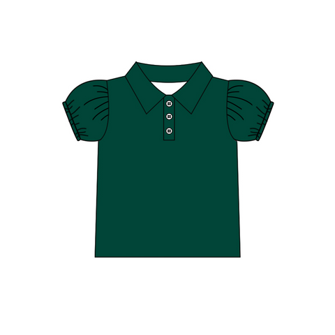 MOQ 8 pcs Custom Style Green Girl Kids Polo Shirt