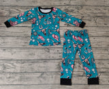 SALE BLP0305 Western Cactus Boots Green Boy's Pajamas Set