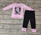 GLP0760 LIPSTICK Singer Pink Black Girl's Set