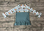 GT0308 Mallard Plaid Zipper Pullover Girl Shirt Top