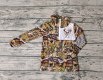 BT0331 Hunting Deer Camo Zipper Pullover Boy Shirt Top