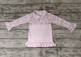 GT0297 Princess Pink Zipper Pullover Girl Shirt Top