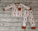 BLP0341 Western Brown Boy Pajamas Set