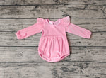 LR0686 Cute Pink Velvet Baby Girl's Bubble Romper