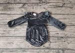 LR0685 Cute Grey Velvet Baby Girl's Bubble Romper