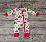 LR0672 Farm Red Boy Baby Zip Sleeper