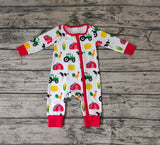 LR0672 Farm Red Boy Baby Zip Sleeper