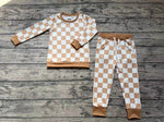 SALE BLP0270 Khaki Plaid Boy's Set