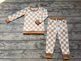 SALE BLP0270 Khaki Plaid Boy's Set